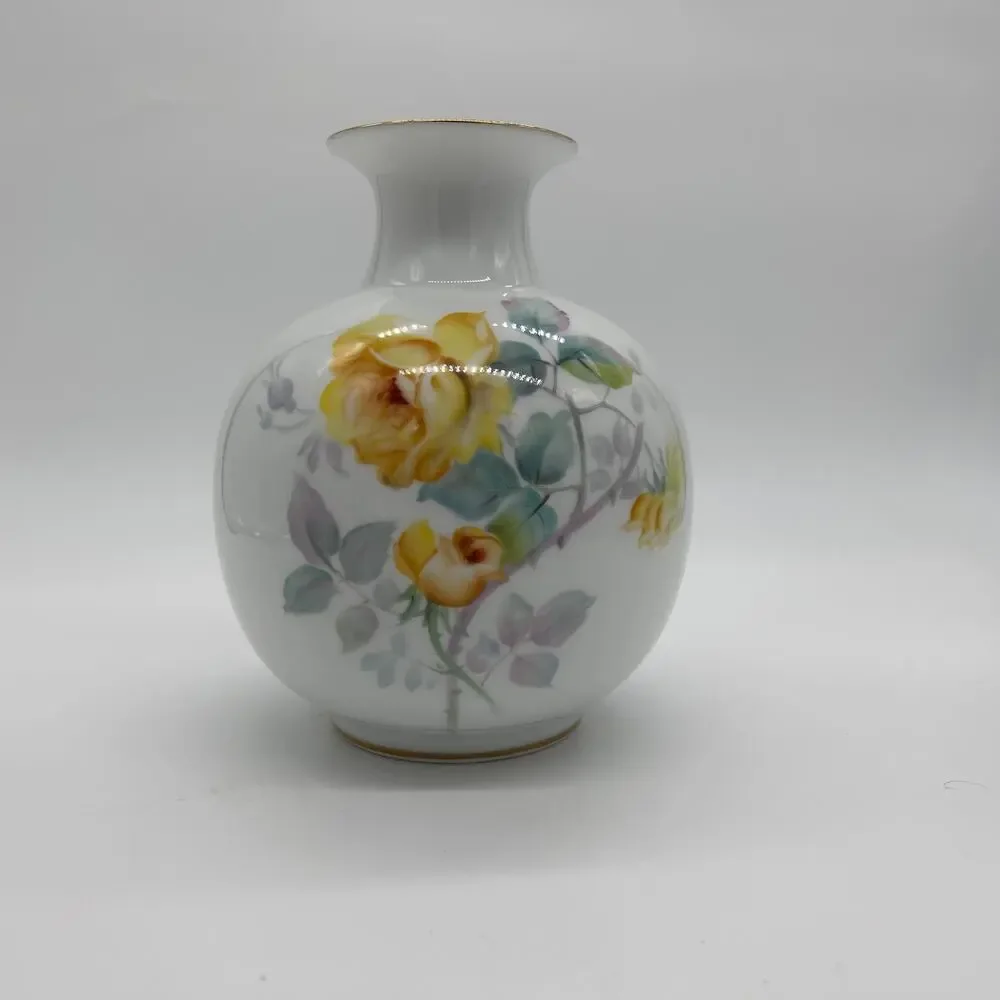 Vintage Noritake Vase Hand Painted Floral 6